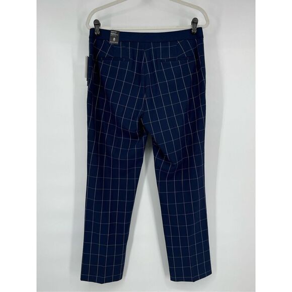NEW Amanda & Chelsea Hannah Windowpane Modern Fit Straight SplitHem Pant Size 8 - Picture 2 of 9